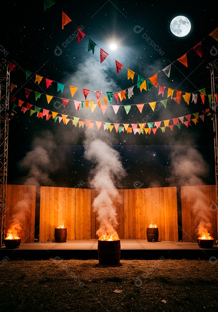 Cenário de Palco de festa junina