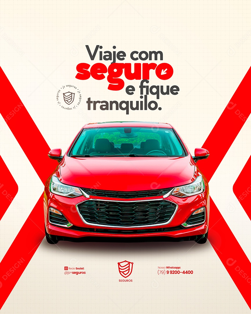 Flyer Seguradora Viaje Com Seguro Social Media PSD Editável