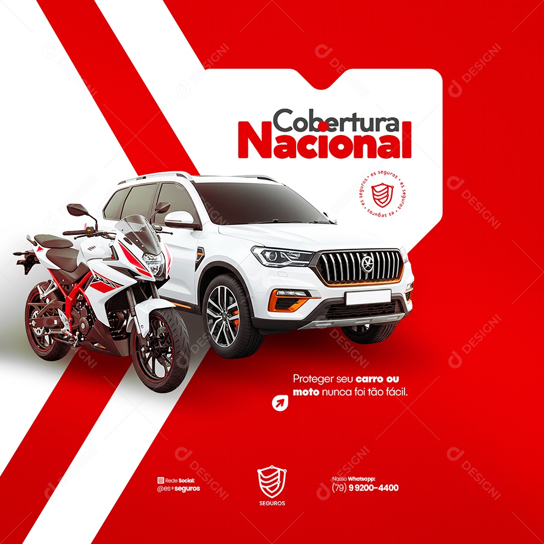 Feed Seguradora Cobertura Nacional Social Media PSD Editável