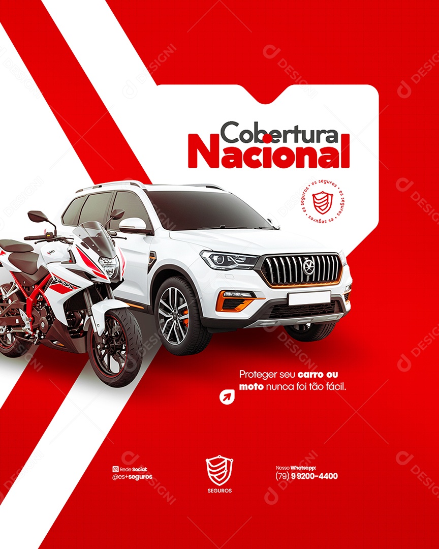 Flyer Seguradora Cobertura Nacional Social Media PSD Editável