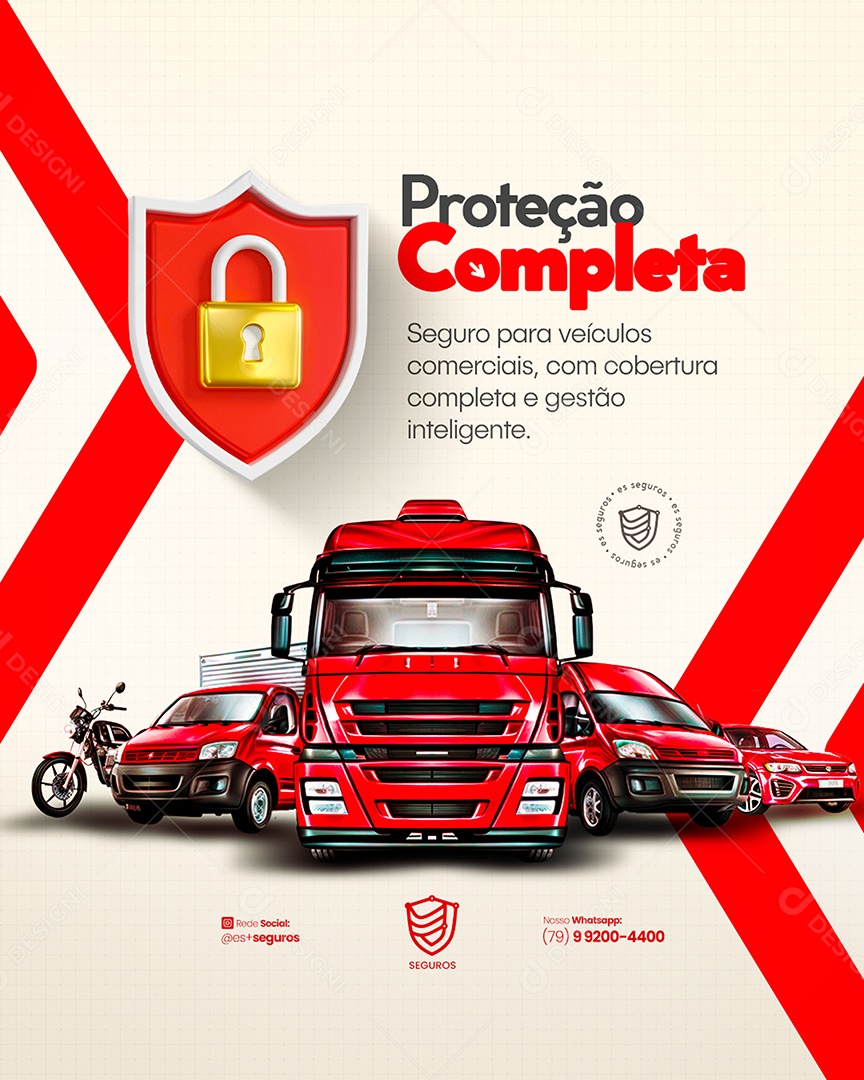 Flyer Seguradora Proteção Completa Social Media PSD Editável