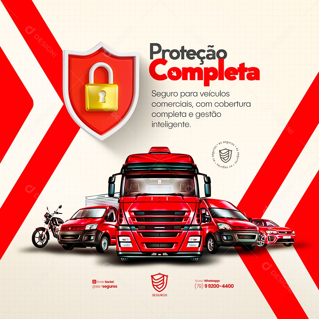 Feed Seguradora Proteção Completa Social Media PSD Editável