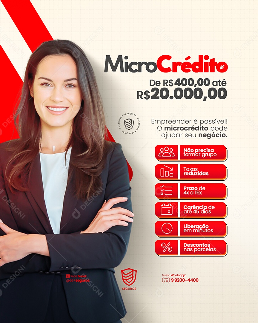 Flyer Empréstimo Micro Crédito Social Media PSD Editável