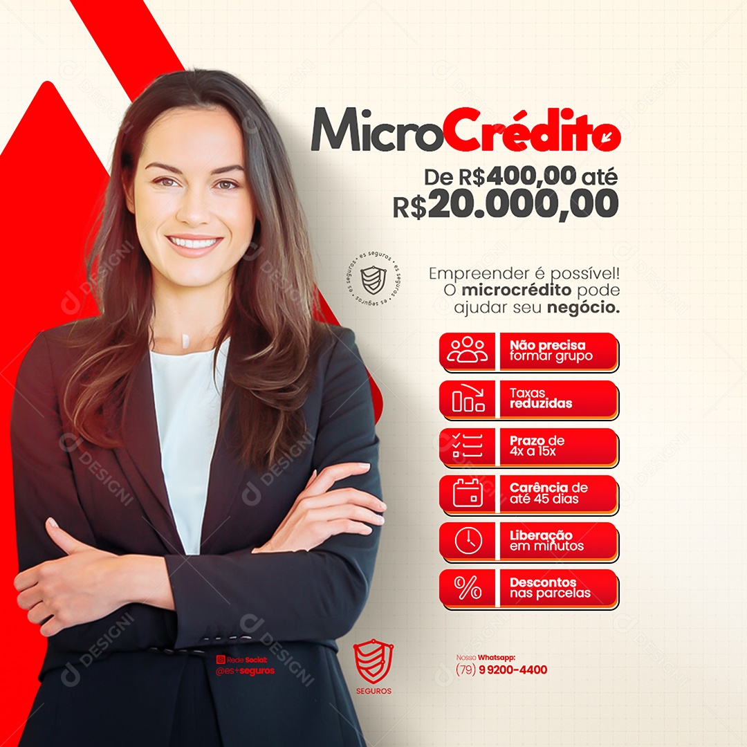 Feed Empréstimo Micro Crédito Social Media PSD Editável