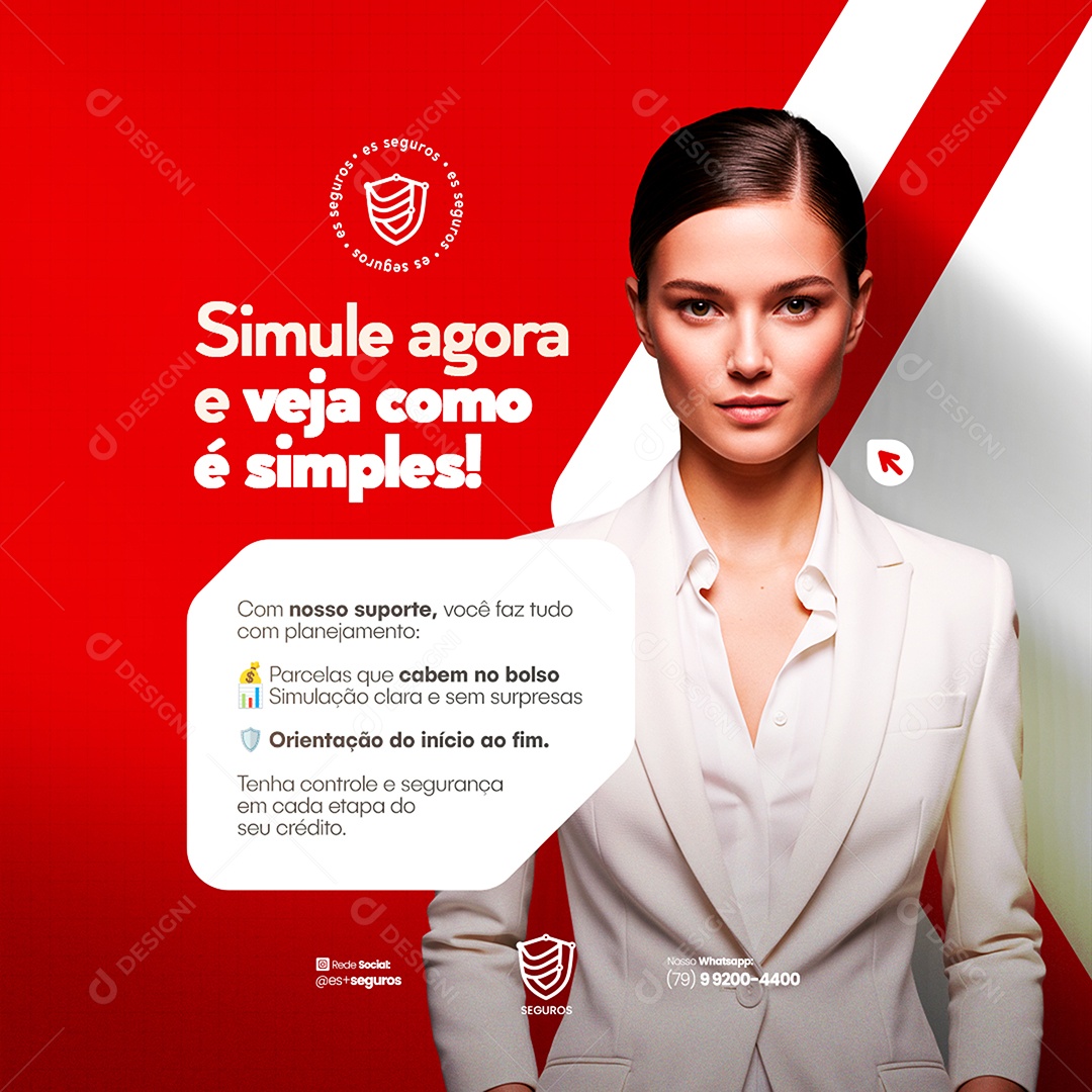 Feed Empréstimo Simule Agora e Veja Como é Simples Social Media PSD Editável