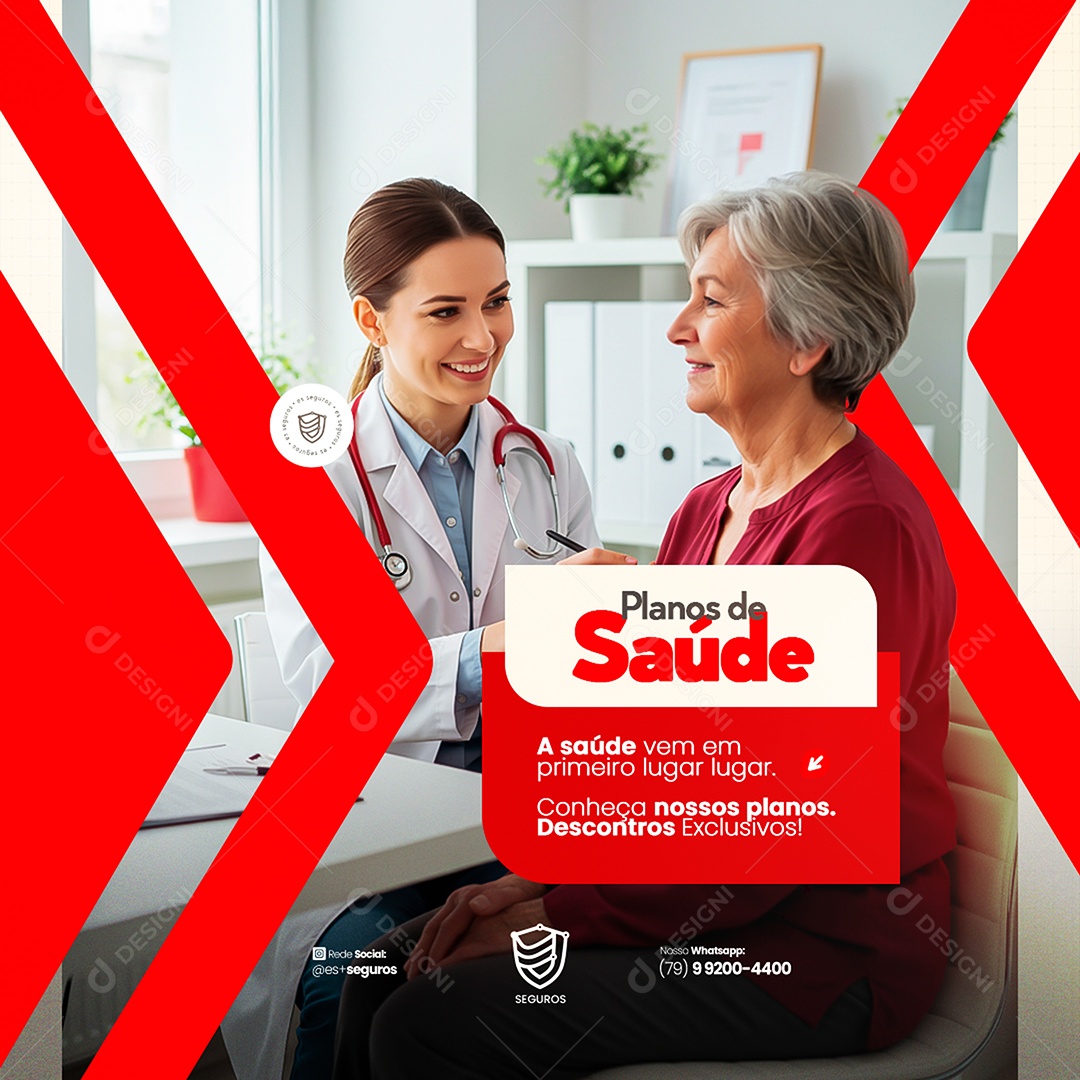 Feed Seguradora Planos de Saúde Social Media PSD Editável