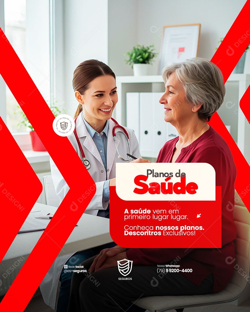 Flyer Seguradora Planos de Saúde Social Media PSD Editável