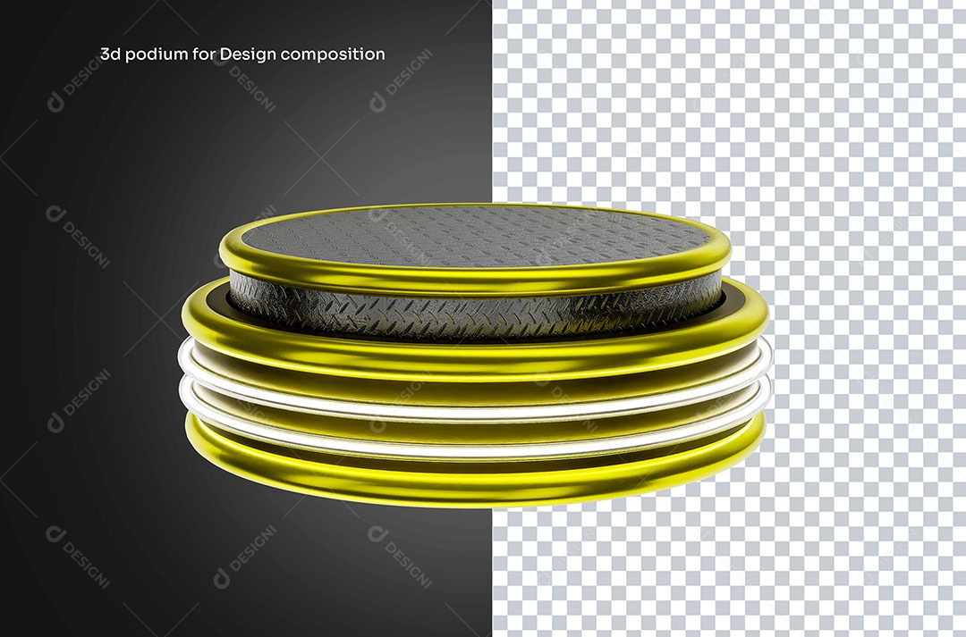 Selo 3D Podium Para Composição PSD
