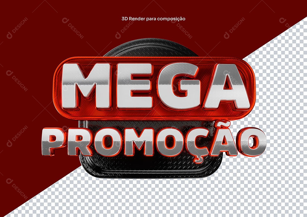 Selo 3D Mega Promoção Para Composição PSD