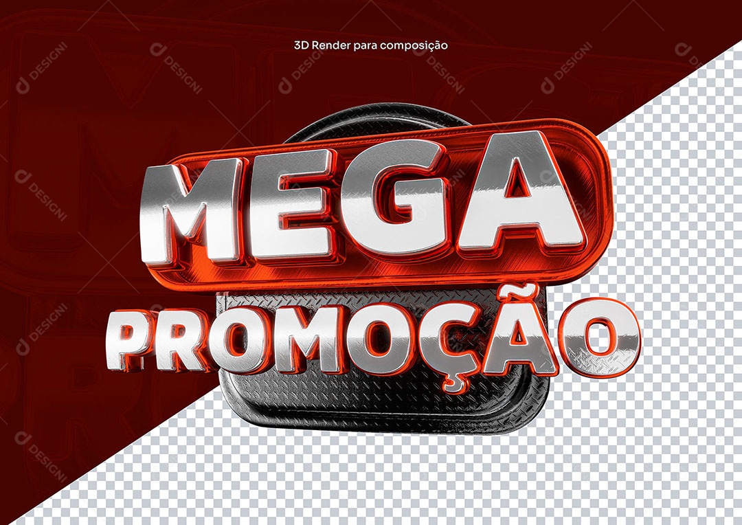 Selo 3D Mega Promoção Para Composição PSD
