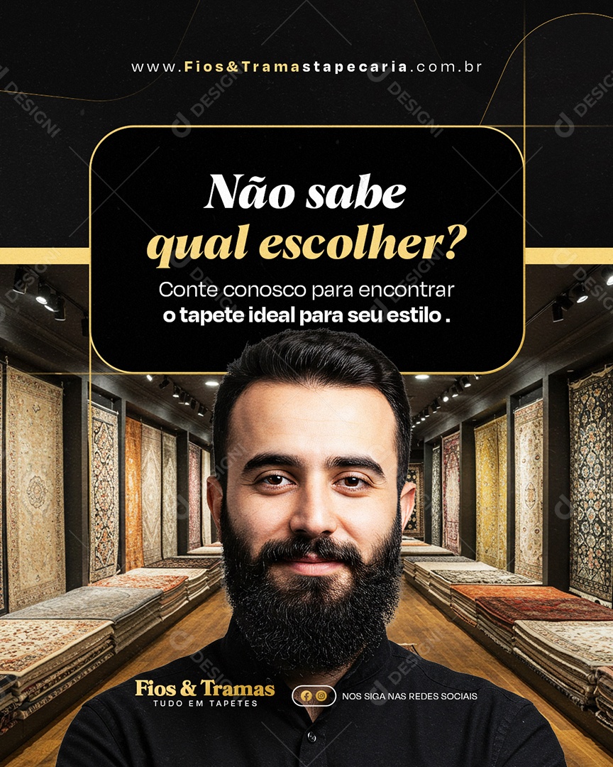 Tapeçaria Não Sabe Qual Escolher Social Media PSD Editável