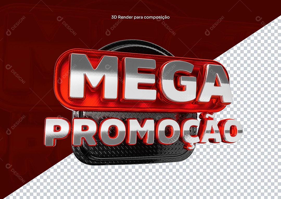 Selo 3D Mega Promoção Para Composição PSD
