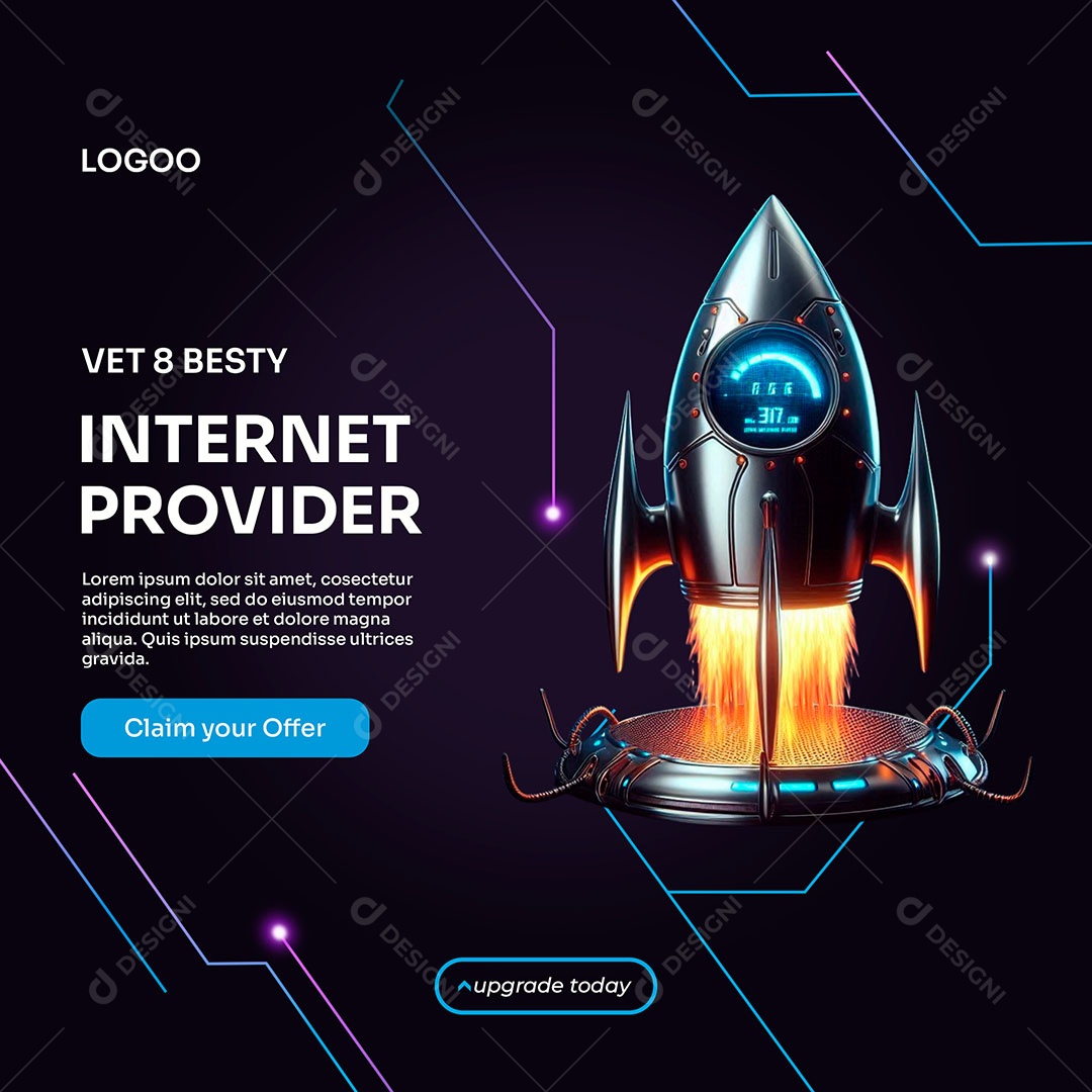 Provedor de Internet Social Media PSD Editável