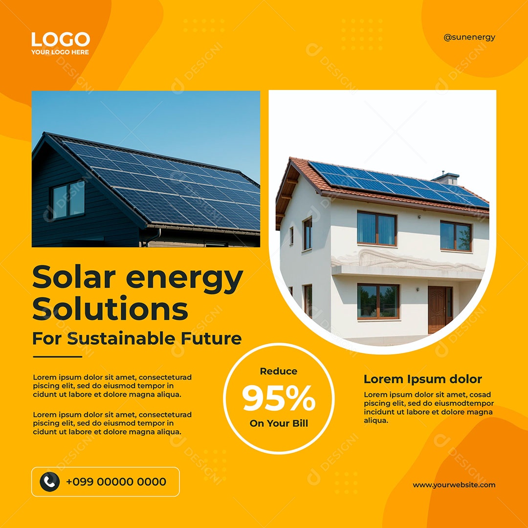 Energia Solar Soluções Social Media PSD Editável