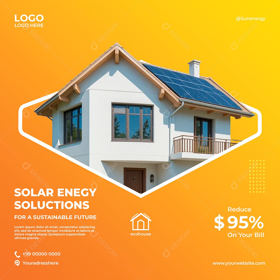Energia Solar Soluções Social Media PSD Editável