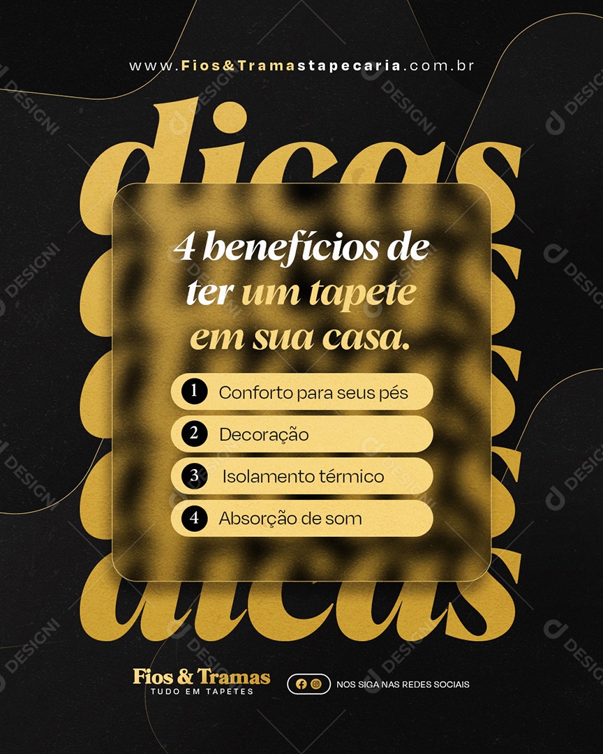 Tapeçaria Quatro Benefícios de Ter Um Tapete em Sua Casa Social Media PSD Editável