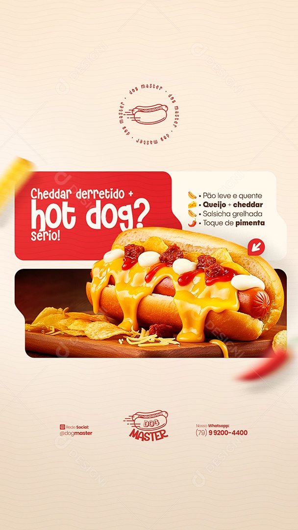 Story Modelo de Cardápio Hot Dog Social Media PSD Editável