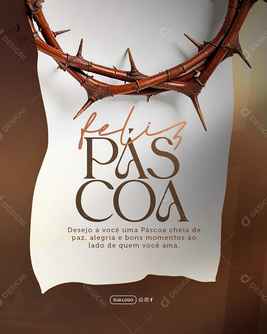 Feliz Páscoa 20 de Abril Social Media PSD Editável