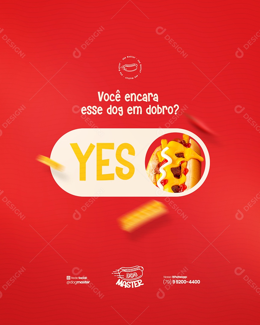 Flyer Modelo de Cardápio Hot Dog Social Media PSD Editável