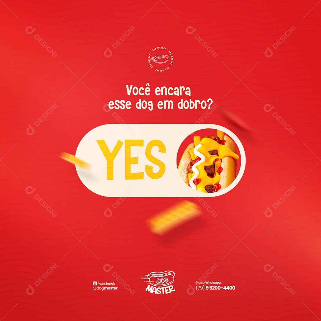 Feed Modelo de Cardápio Hot Dog Social Media PSD Editável
