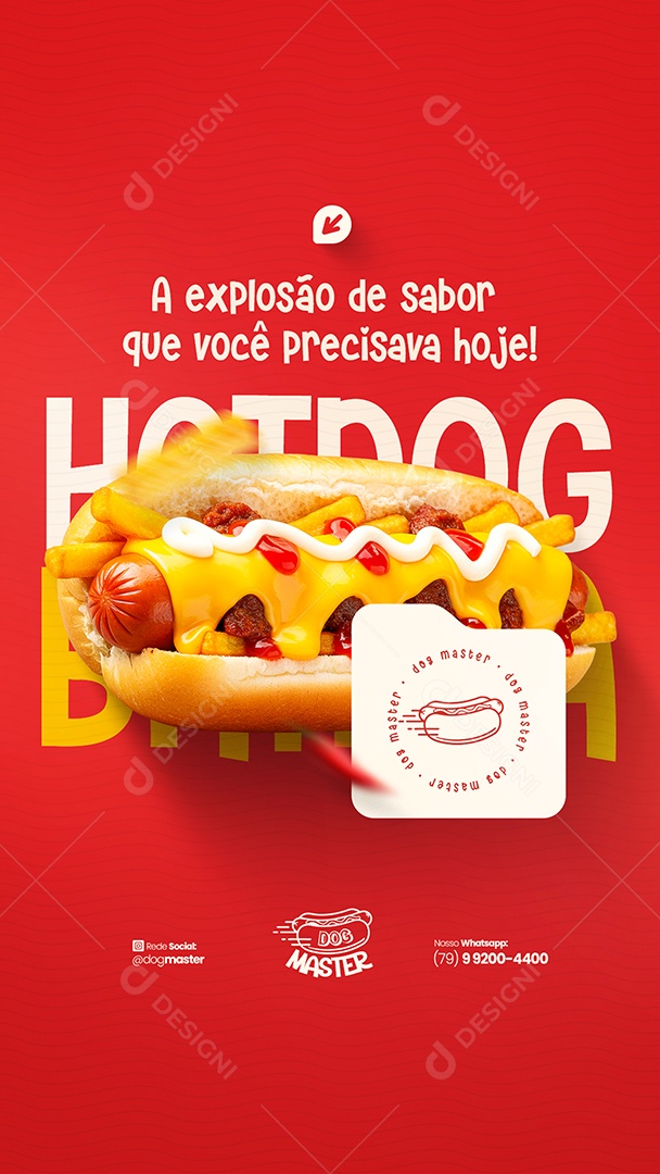 Story Modelo de Cardápio Hot Dog Social Media PSD Editável