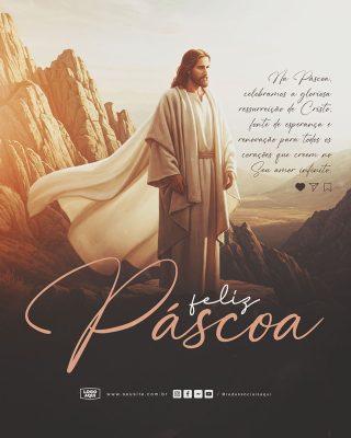 Feliz Páscoa 20 de Abril Social Media PSD Editável