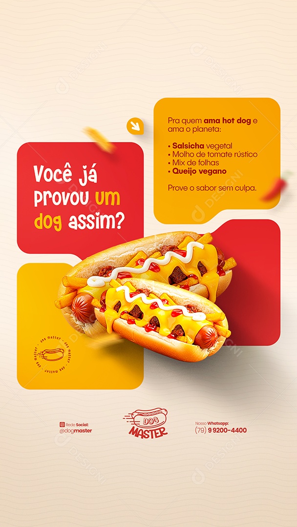 Story Modelo de Cardápio Hot Dog Social Media PSD Editável