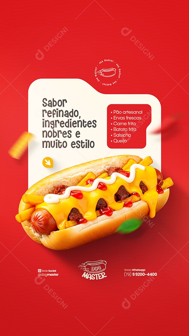 Story Modelo de Cardápio Hot Dog Social Media PSD Editável