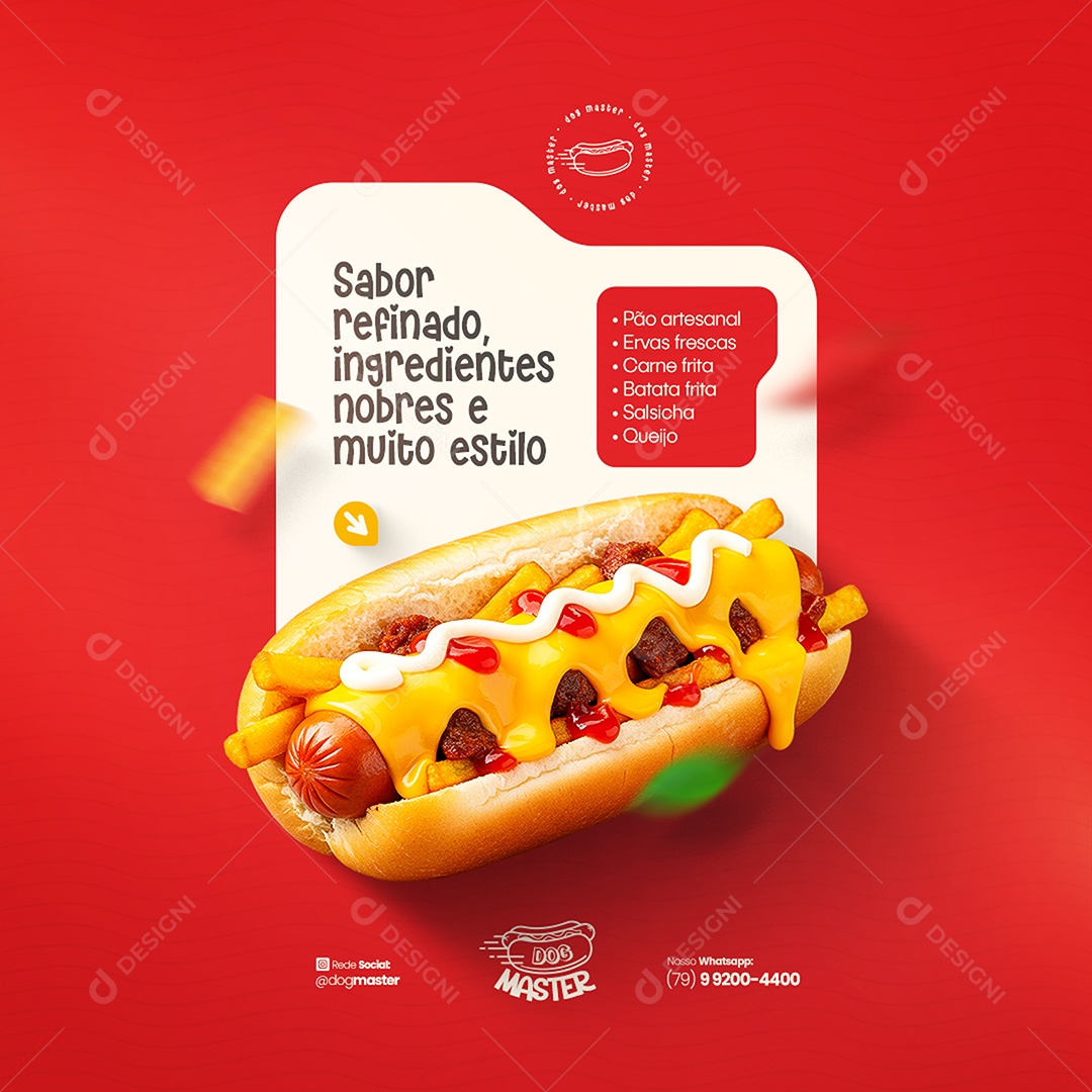 Story Modelo de Cardápio Hot Dog Social Media PSD Editável