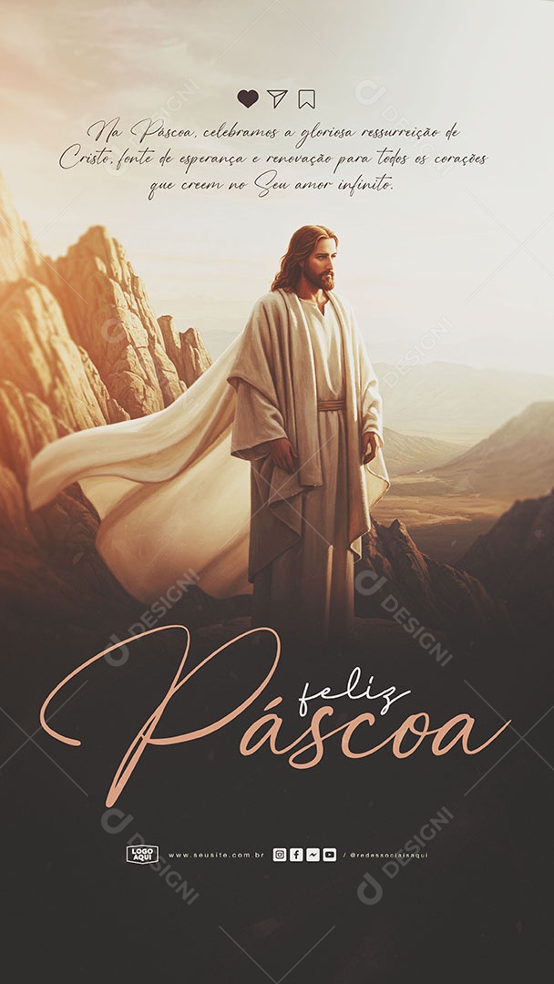 Story Feliz Páscoa 20 de Abril Social Media PSD Editável