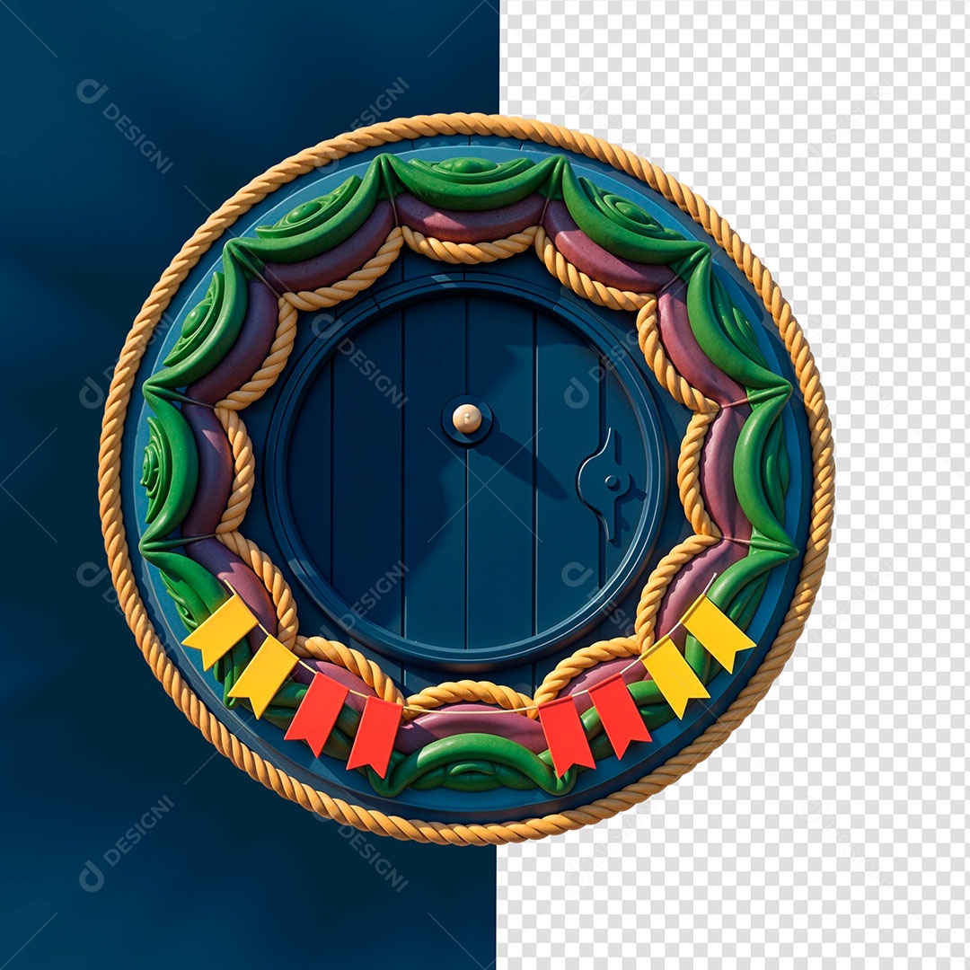 Painel de Madeira Elemento 3D de São João Para Composição PSD