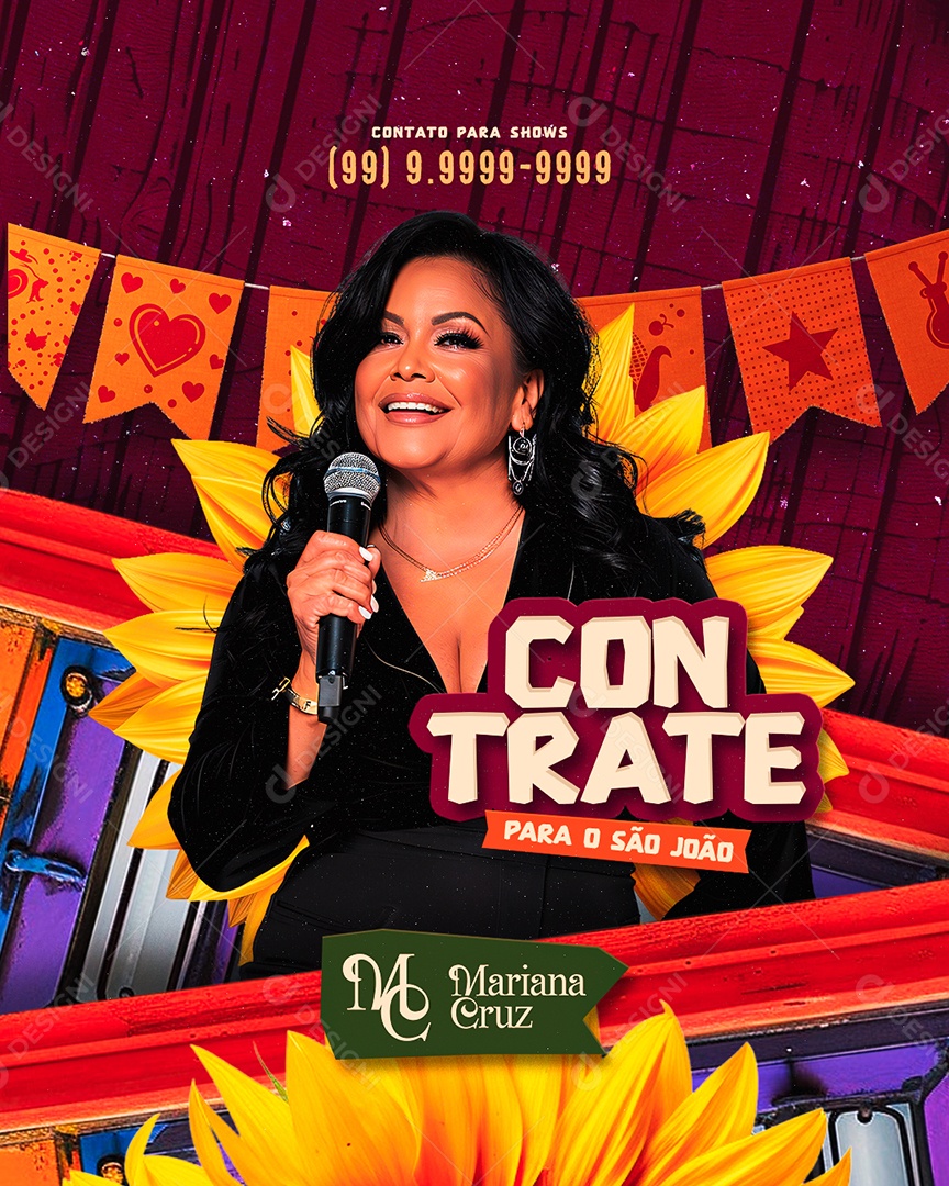 Flyer Contrate para o São João Social Media PSD Editável