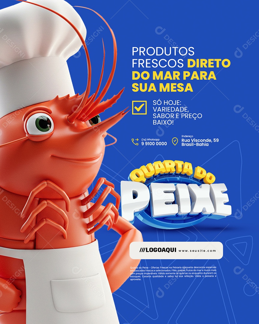 Quarta do Peixe Peixaria Produtos Frescos Social Media PSD Editável