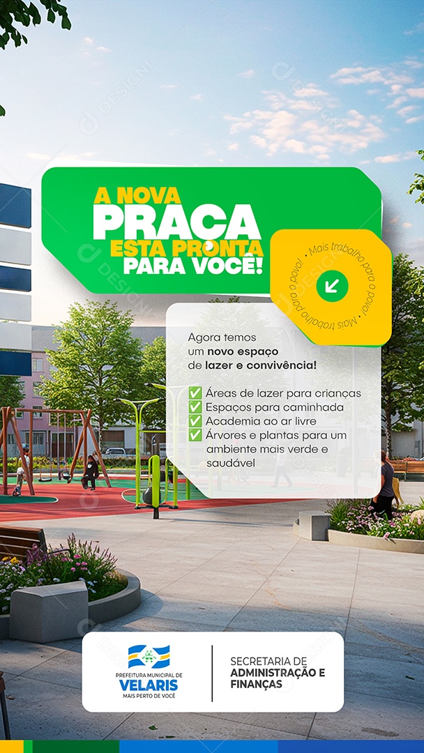 Story Prefeitura A Nova Praça Está Pronta Social Media PSD Editável