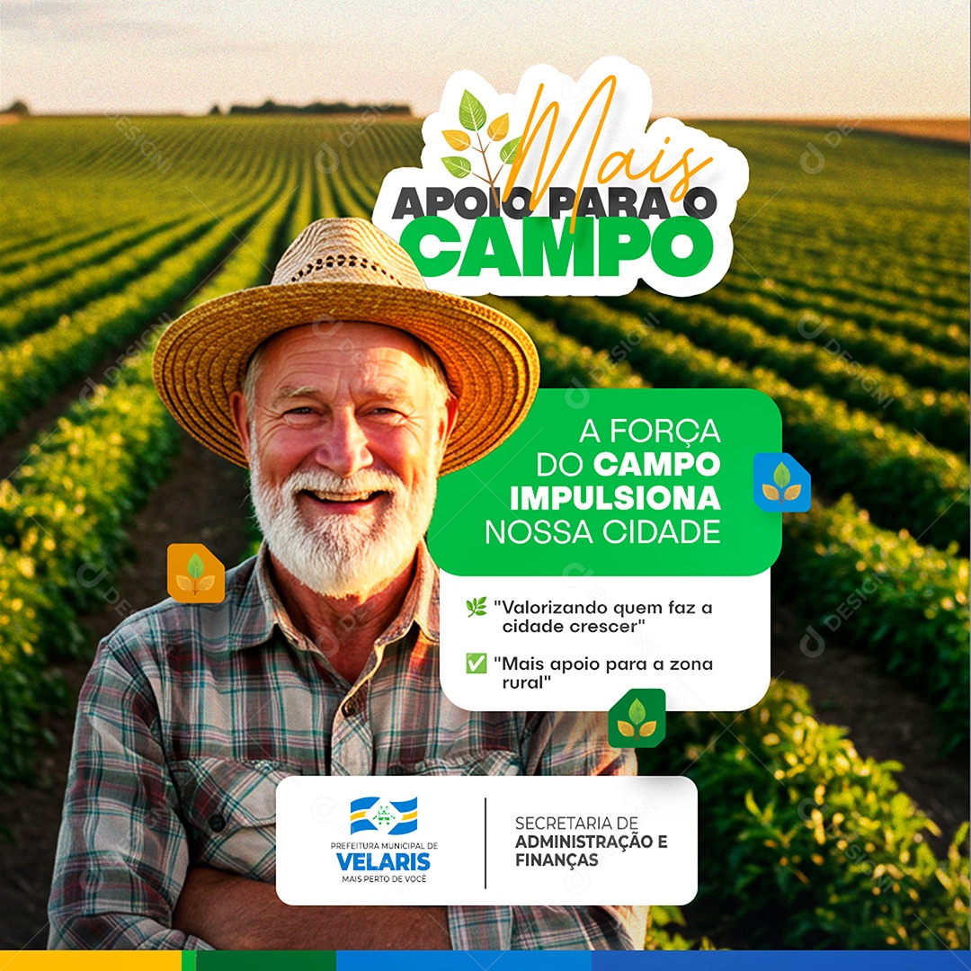 Feed Prefeitura Apoio Para o Campo Social Media PSD Editável