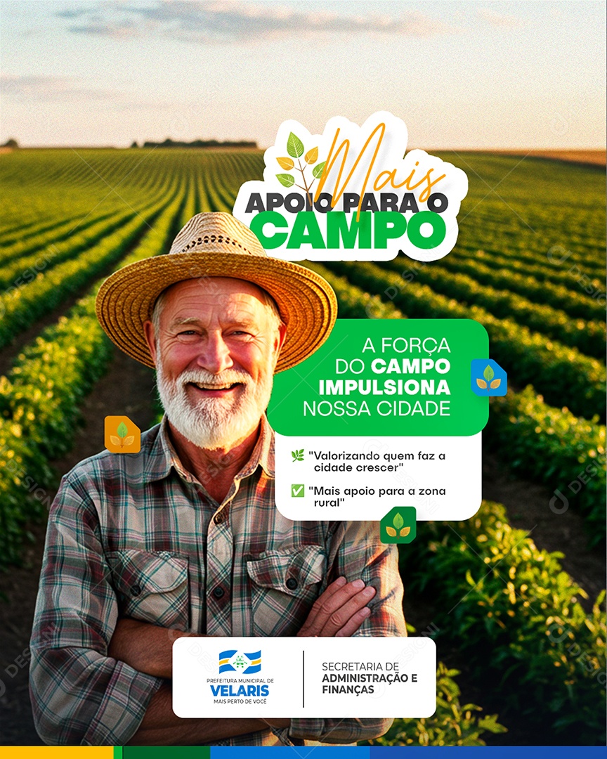 Flyer Prefeitura Opoio Para o Campo Social Media PSD Editável
