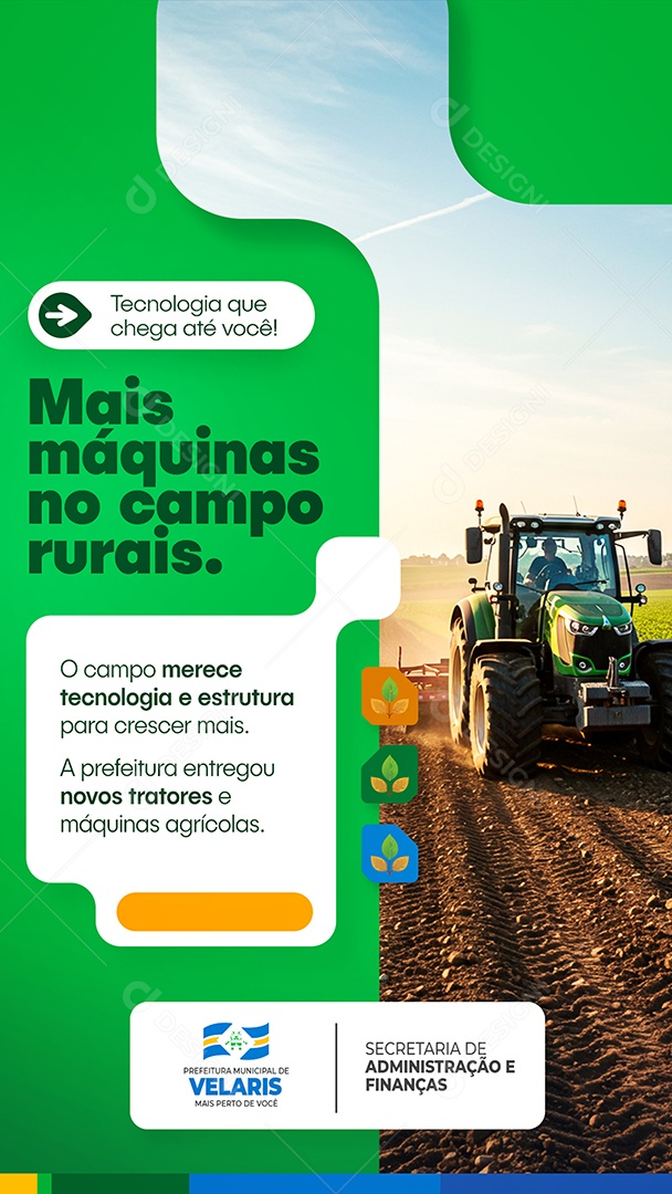 Story Prefeitura Mais Máquinas Nos Campos Rurais Social Media PSD Editável
