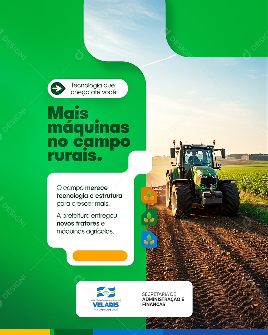 Flyer Prefeitura O Campo Não Pode Parar Social Media PSD Editável