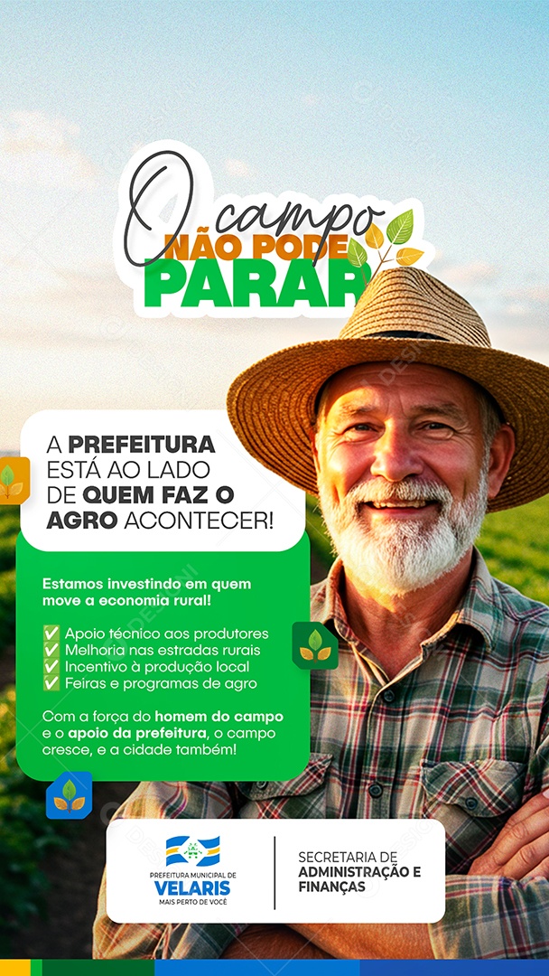 Story Prefeitura O Campo Não Pode Parar Social Media PSD Editável