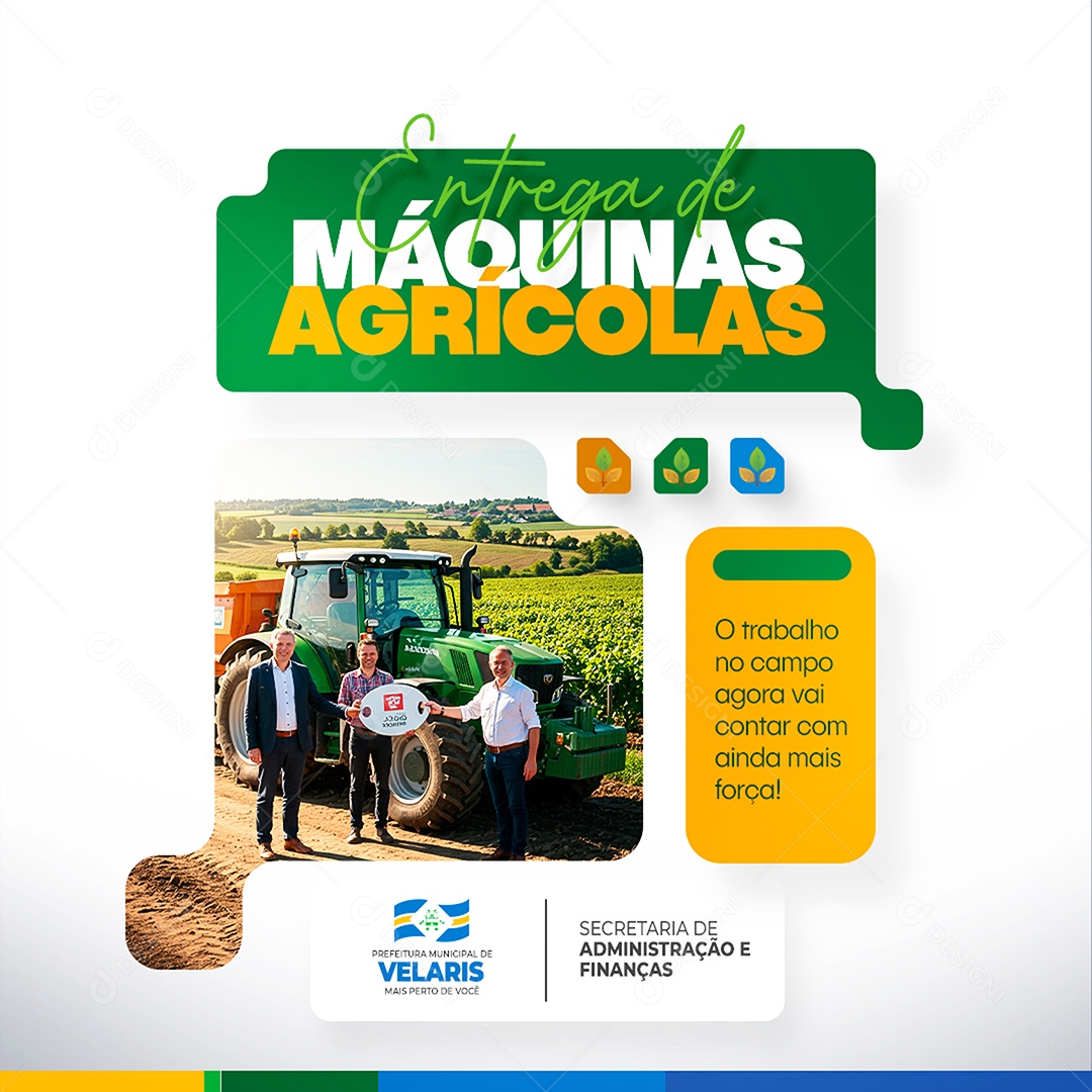 Feed Prefeitura Entrega de Máquinas Agrícolas Social Media PSD Editável