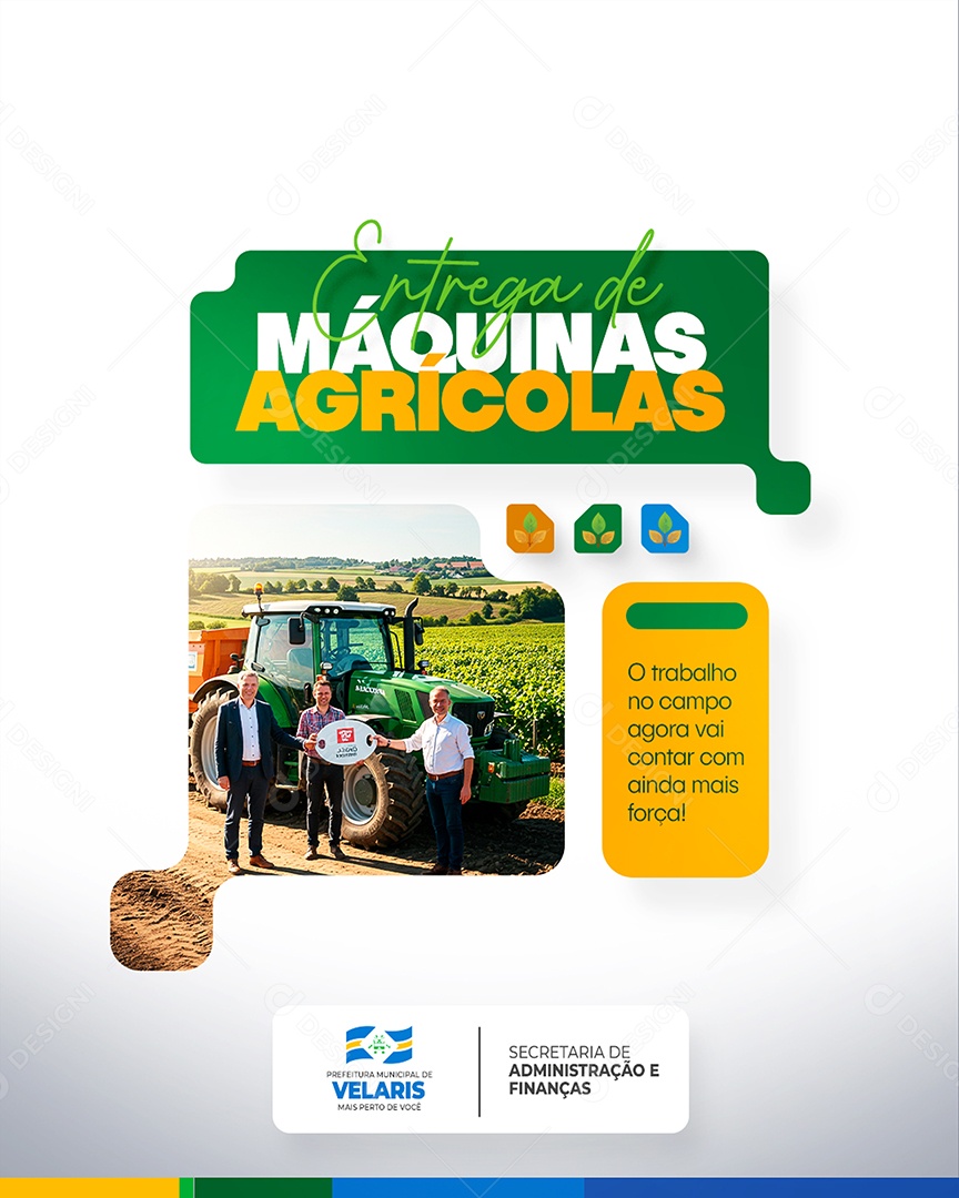 Flyer Prefeitura Entrega de Máquinas Agrícolas Social Media PSD Editável