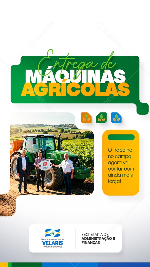 Story Prefeitura Entrega de Máquinas Agrícolas Social Media PSD Editável