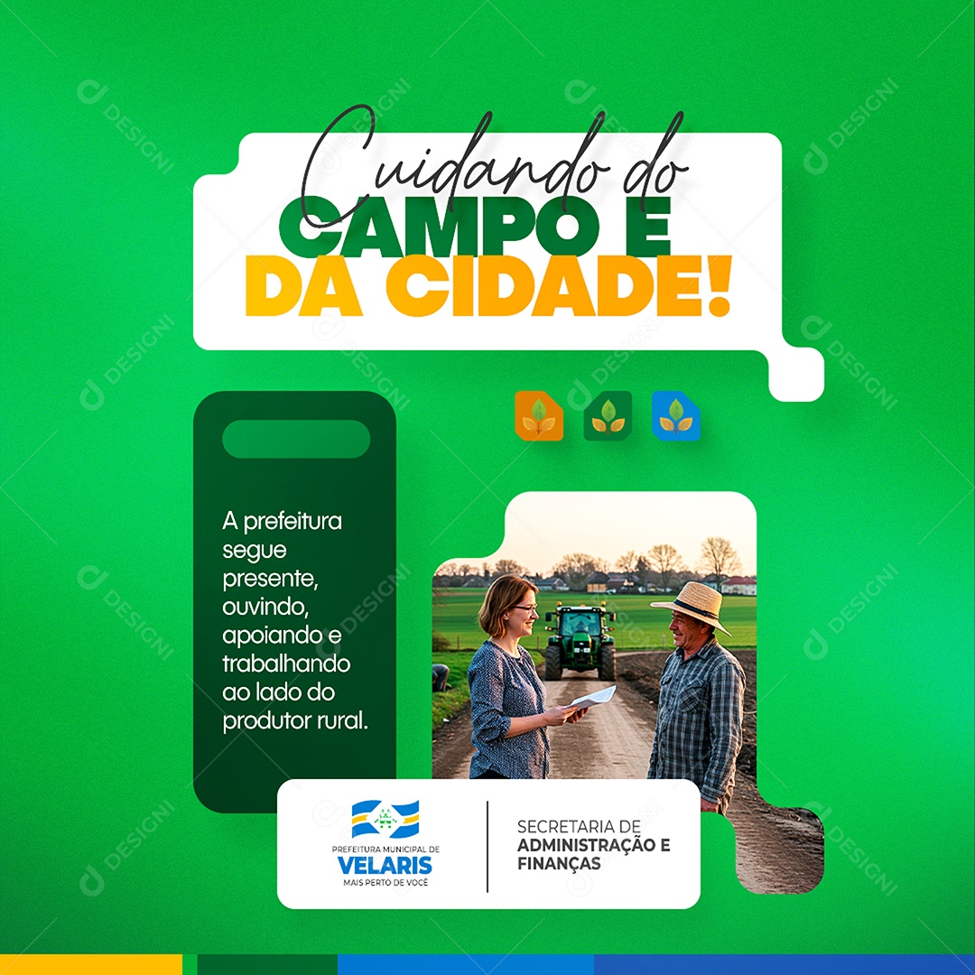 Feed Prefeitura Cuidado do Campo e da Cidade Social Media PSD Editável