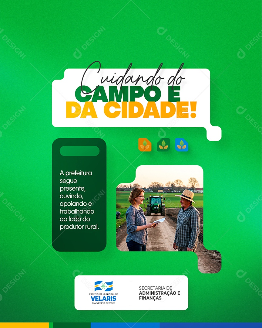 Flyer Prefeitura Cuidado do Campo e da Cidade Social Media PSD Editável