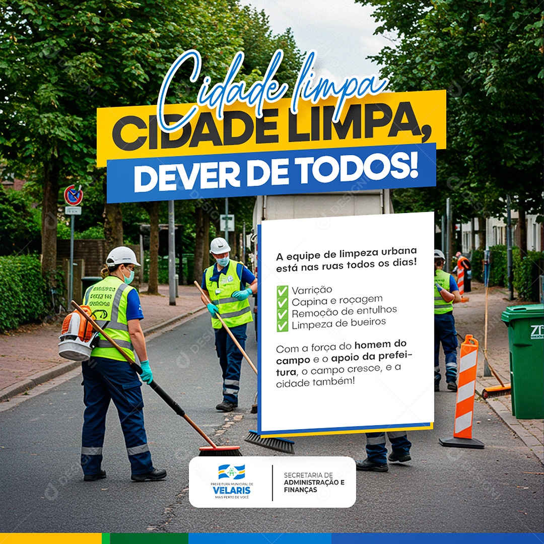 Feed Prefeitura Cidade Limpa Dever de Todos Social Media PSD Editável