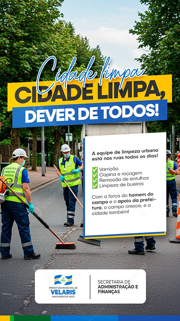 Story Prefeitura Cidade Limpa Dever de Todos Social Media PSD Editável