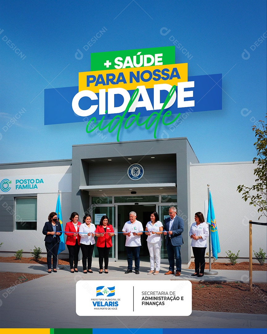 Flyer Prefeitura Mais Saúde Para Nossa Cidade Social Media PSD Editável