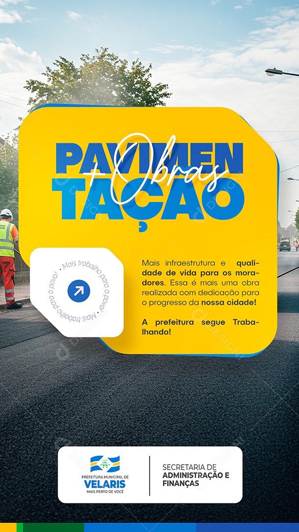 Story Prefeitura Pavimentação Obras Social Media PSD Editável