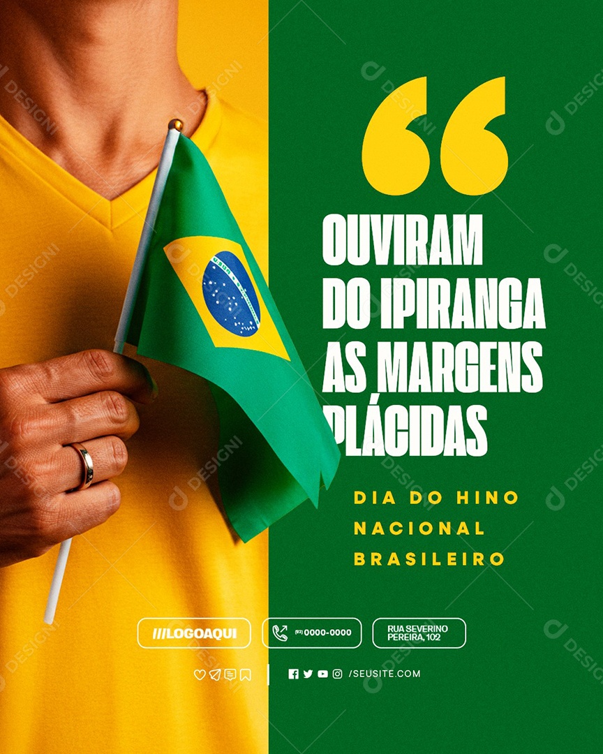 Dia do Hino Nacional Brasileiro 13 De Abril Social Media PSD Editável