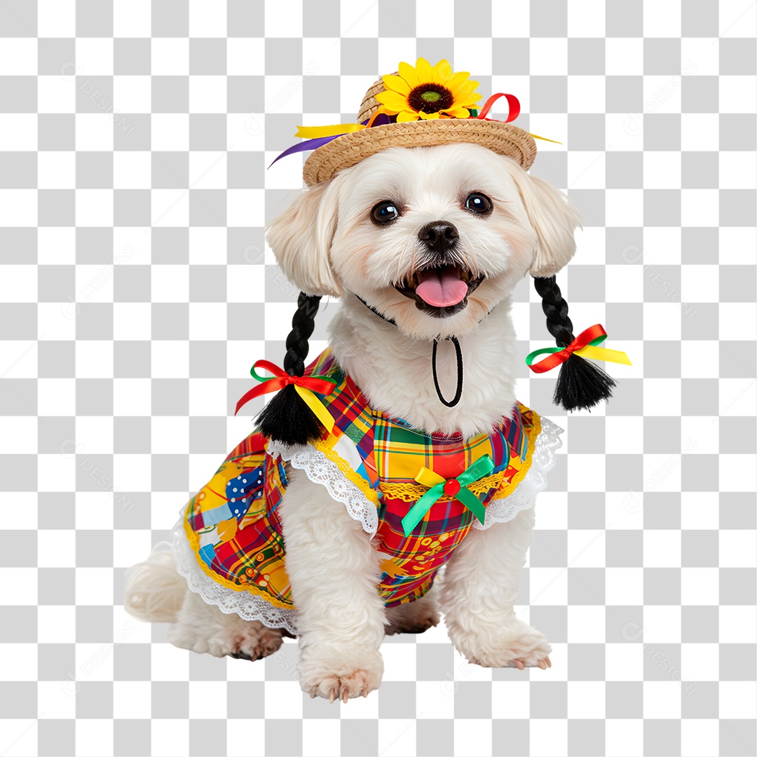 Dog with June Party Costume Transparent PNG